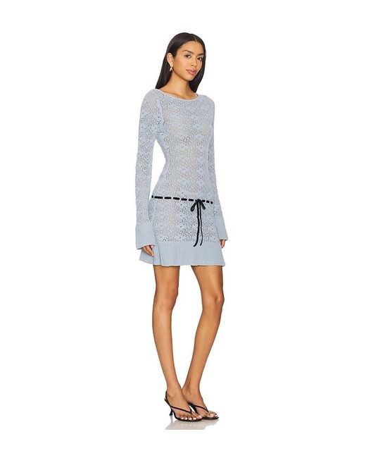Asta Resort Blue Langärmeliges Minikleid Vivienne