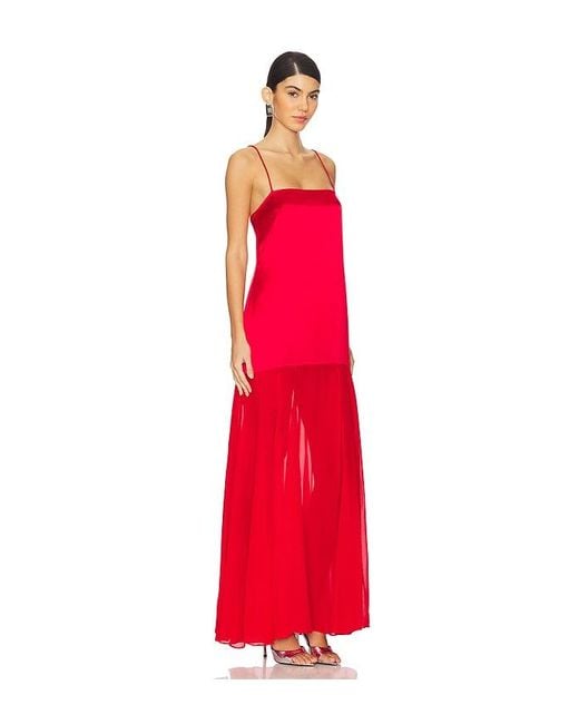 Shona Joy Red Moraya Dropped Waist Maxi Dress
