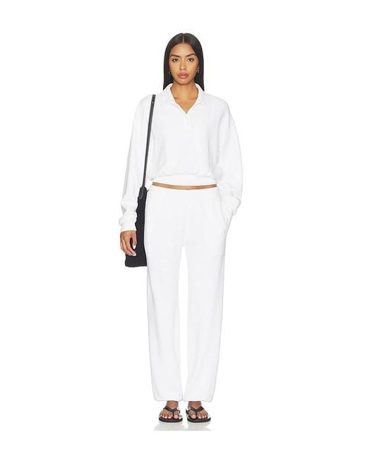 ÉTERNE White French Terry Boyfriend Pocket Sweatpant