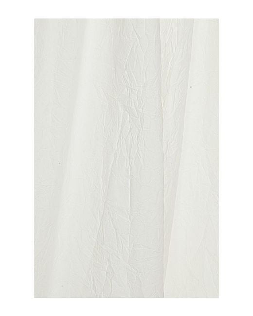 Helsa White Crinkle Pleated Gown