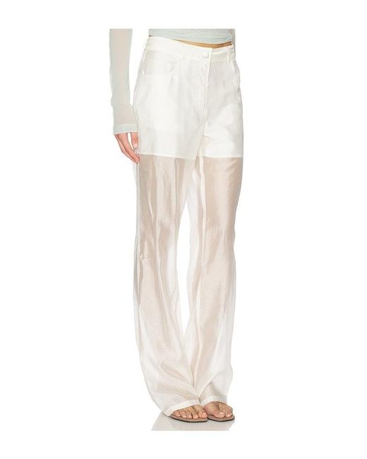 Helmut Lang White Sheer Bootcut Pant