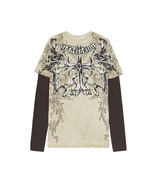 メンズ Affliction Jump Tシャツ Natural