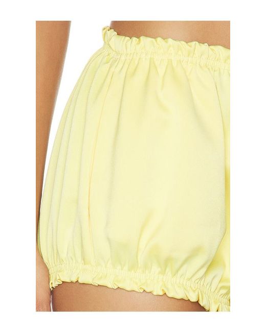 Milkwhite Yellow Satin Hot Short