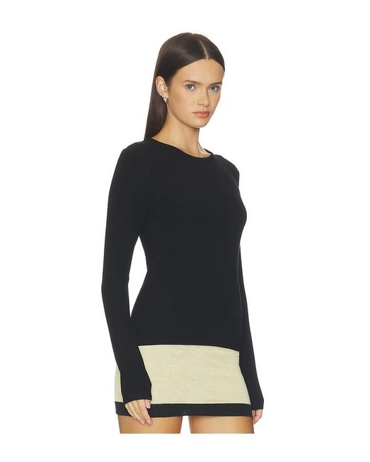 Elodie the Label Black Noir Lace Back Ribbed Top