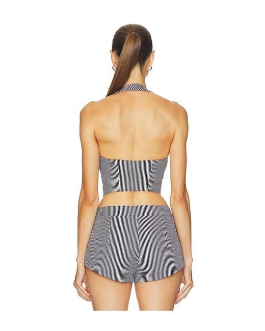 Nakedvice Blue The Staten Stripe Vest