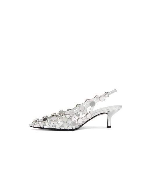 The Attico White Grid 50Mm Slingback