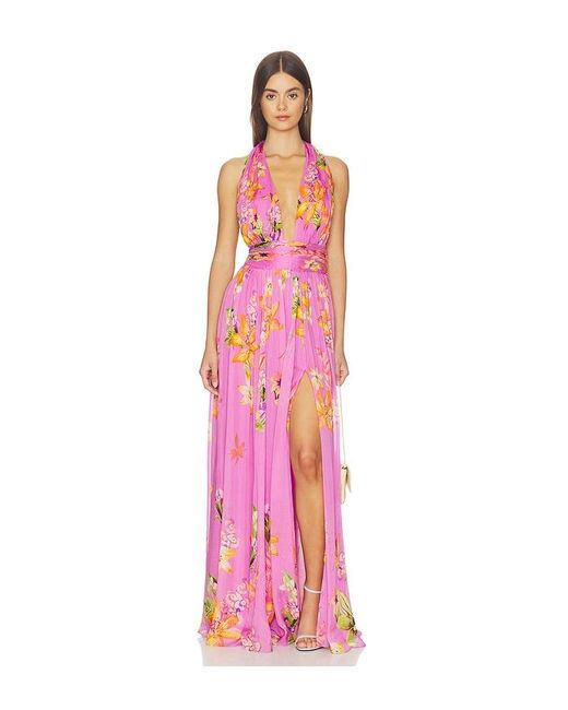 Rococo Sand Pink Back Ties Maxi Dress