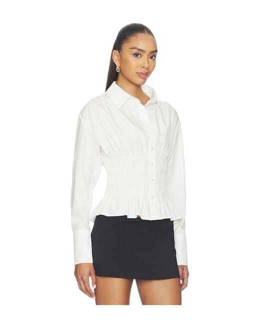 ALL THE WAYS White Tiffani Button Up Top