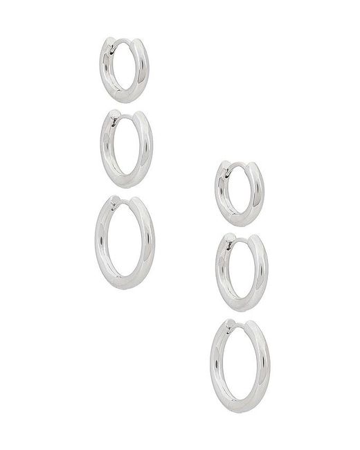 Shashi White Triples Hoop Set Of 3