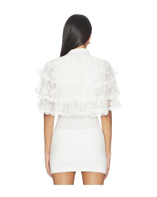 YUHAN WANG White Shell Button Lace Bolero