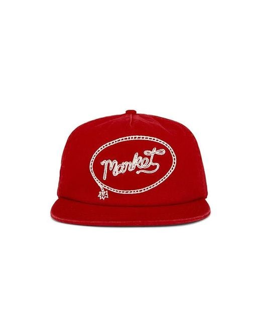 Market Baseballkappe Aus 5 Stoffbahnen Lasso Lockup in Red für Herren