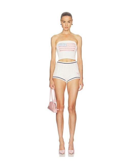 LoveShackFancy White Coramay Short