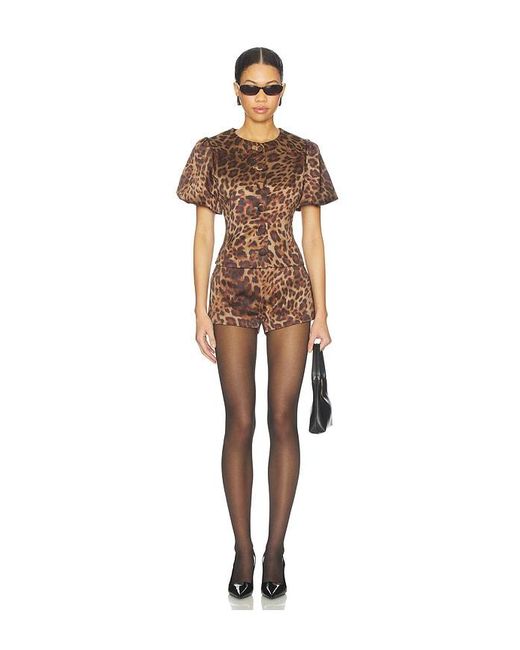 bubish Brown Poppy Bubble Sleeve Blouse Top