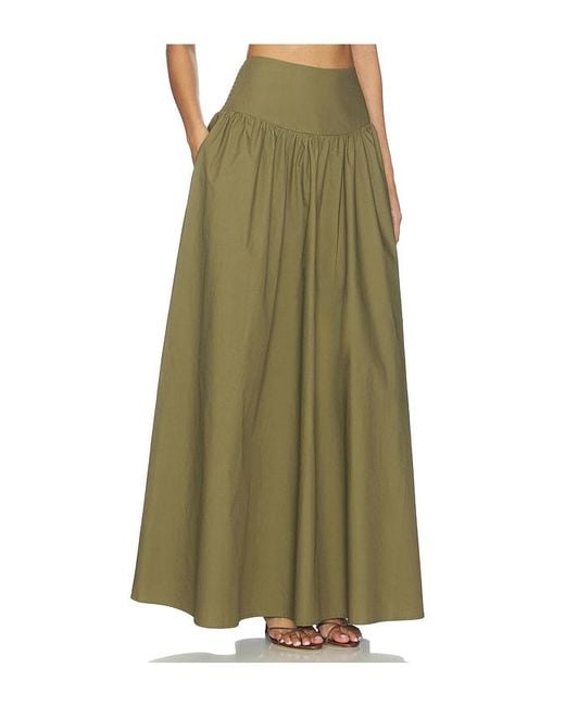Susana Monaco Green X Revolve Poplin Drop Waist Skirt