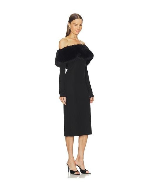 L'academie Black Nara Midi Dress