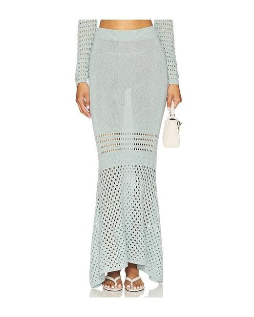 Matthew Bruch Multicolor Striped Mesh Handkerchief Midi Skirt