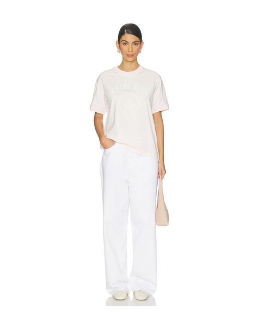 Anine Bing White Walker Collegiate Tee