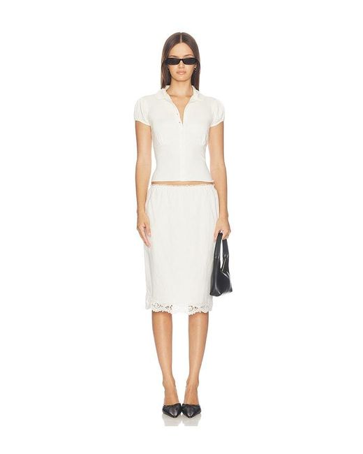 GUIZIO White Liana Knit Top