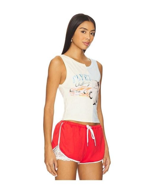 YUHAN WANG Red Patchwork Printed Tank Top