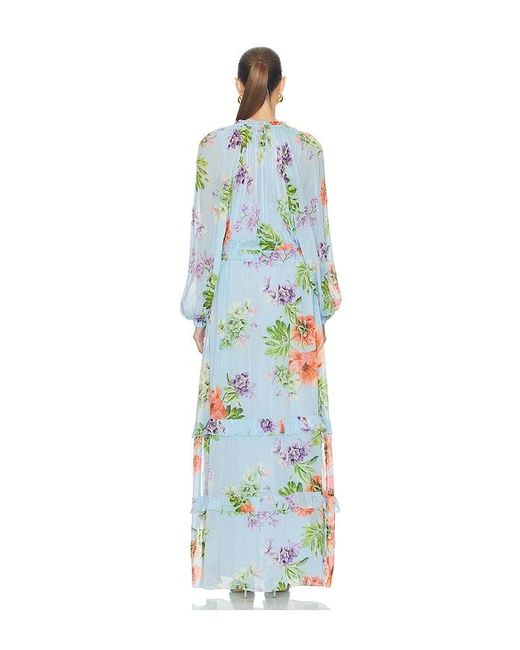 Hemant & Nandita Blue Waist Detail Maxi Kaftan With Slip
