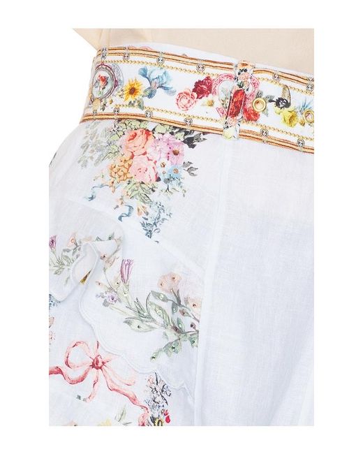 Camilla White Frilled Shorts