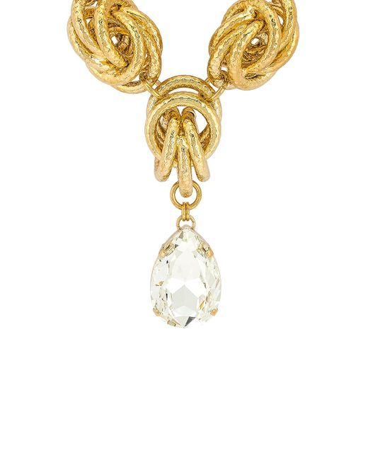 COLLIER KNOT AND CRYSTAL DROP Anton Heunis en coloris Métallisé | Lyst