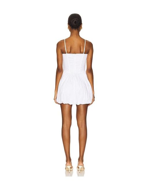 Fleur du Mal White Poplin Corset Bubble Dress