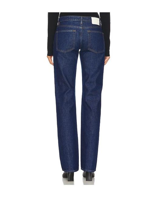 GRLFRND Blue Isabel Low Rise Straight Jeans