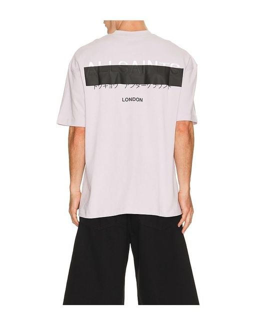 AllSaints White Redact Crew Neck Tee for men