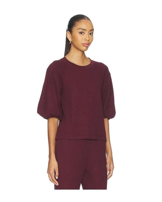 Bobi Red Bubble Sleeve Pullover