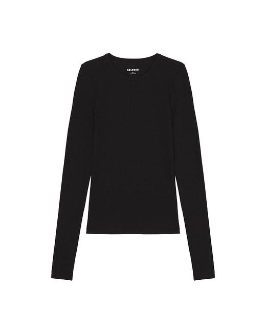 GRLFRND Black Crew Neck Extra Long Sleeve Tee