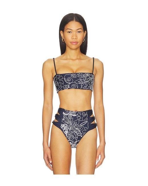 Agua Bendita Blue Brietta Batik Bikini Top