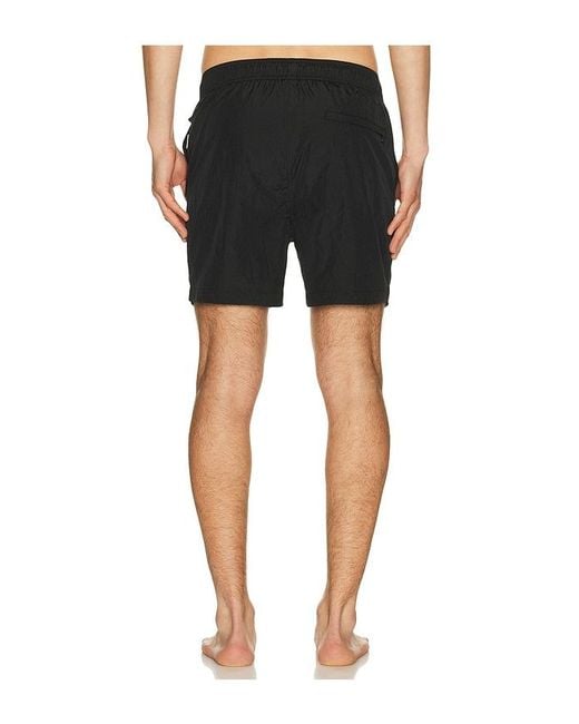 Onia Black Nylon Crinkle 5 Swim Trunk for men