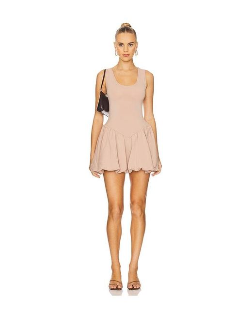 WeWoreWhat Natural Deep V Bubble Dress