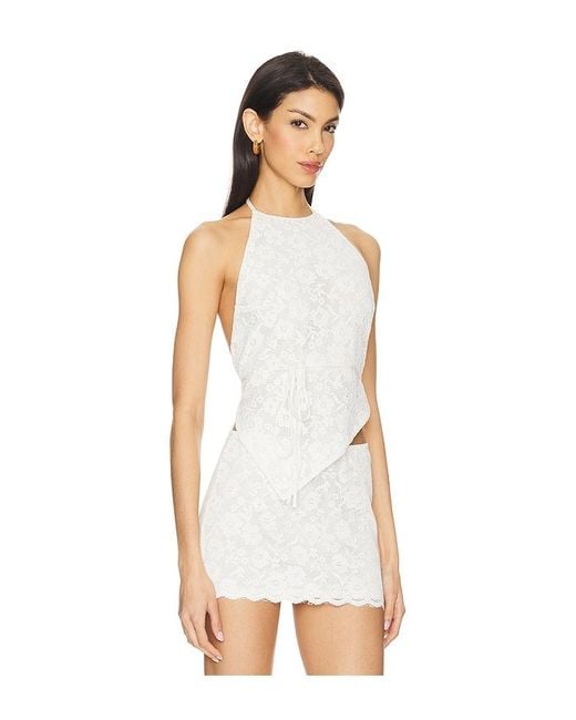 Lovers + Friends White Brianna Top