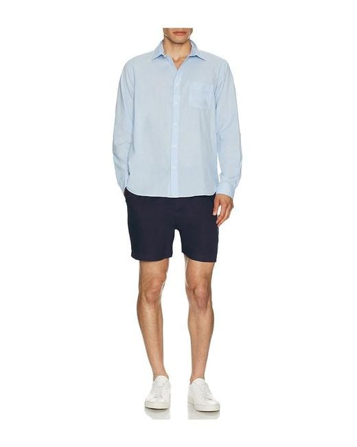 Onia Blue Air Linen Pull-On Shorts 6 for men
