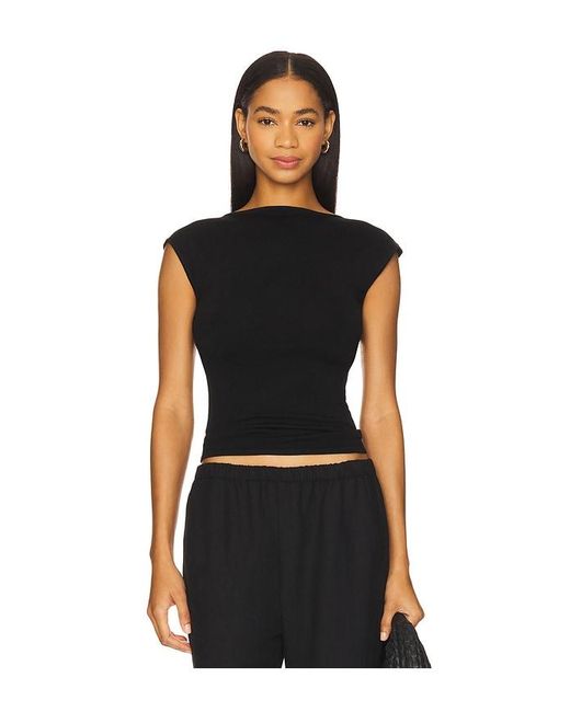 St. Agni Black St Agni Sculpted Ballet Knit Top