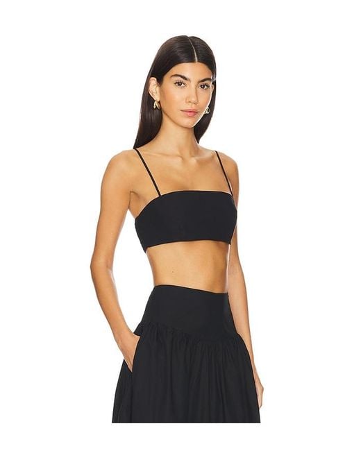 Crop String Top En Color Negro Talla (También En Xs, S, M, Xl) Susana Monaco de color Black