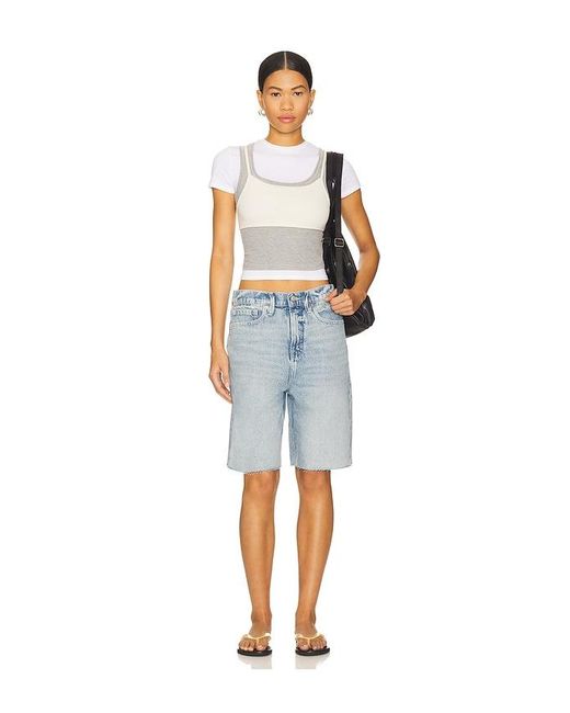 GOOD AMERICAN Blue Good Standard Bermuda Shorts