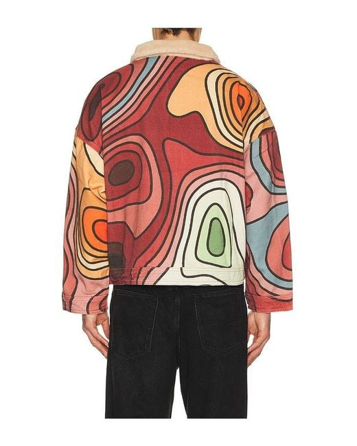 Ryoko Rain Red Reversible 70S Work Jacket for men