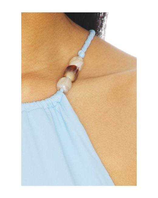 Runaway the Label Blue Imelda High Neck Maxi Dress