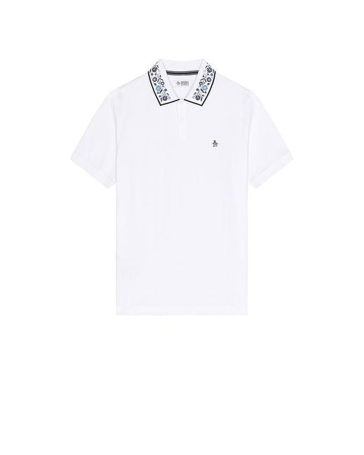 Original Penguin White Pique Polo for men