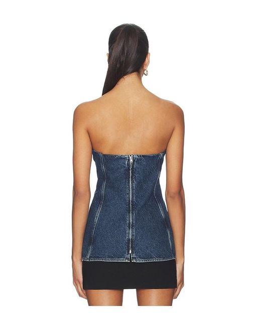 Agolde Blue Lara Corset Top