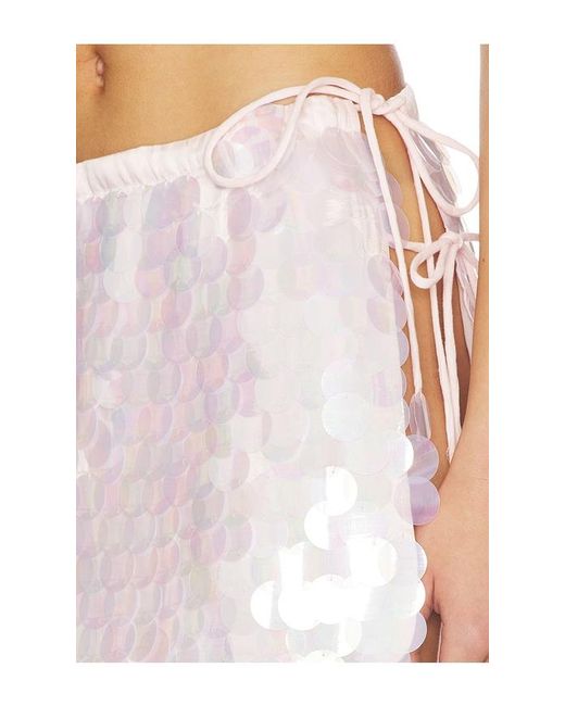 Leslie Amon White Mini Paillette Skirt