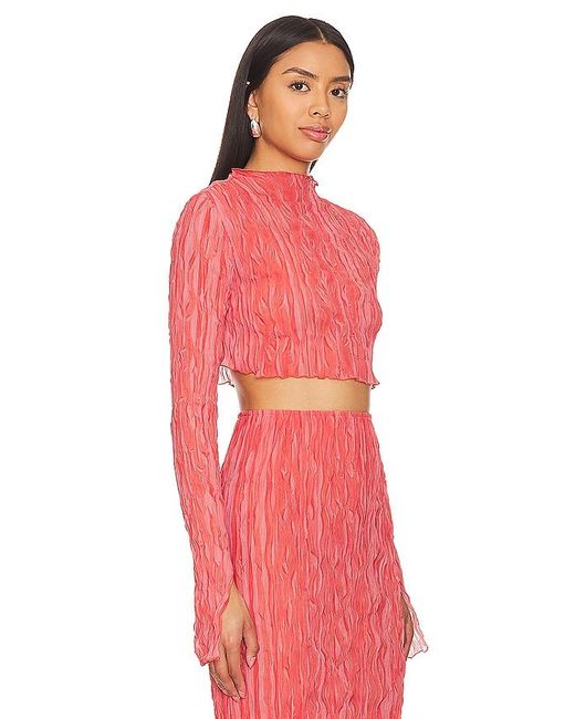 LAPOINTE Red High Neck Top