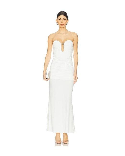 Maxivestido Elvira En Color Blanco Talla En Bardot de color White