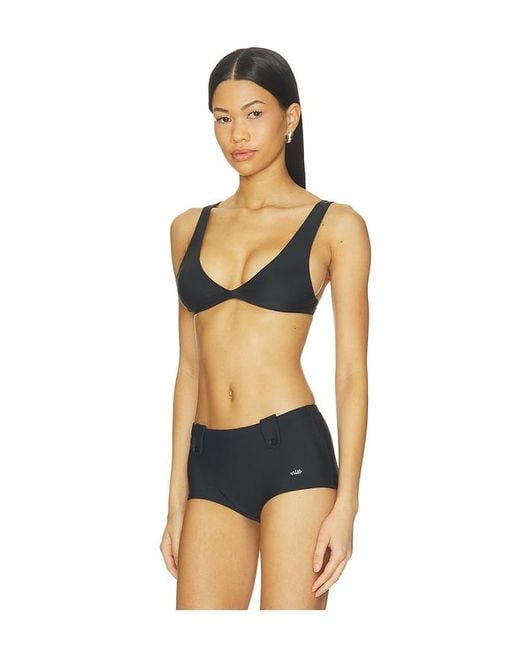 Oddli Black Button Bikini Top