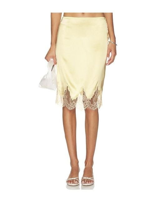 L'academie Yellow 'Academie Geneia Midi Skirt