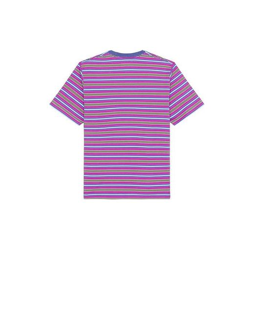 Beams Plus Purple Pocket Tee Multi Stripe for men