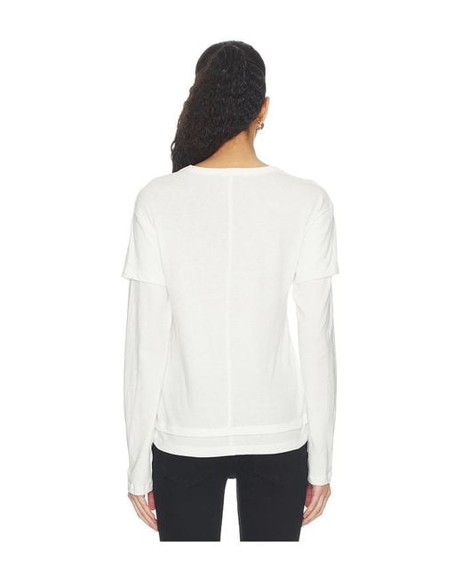 EB DENIM White Rory Layered Long Sleeve